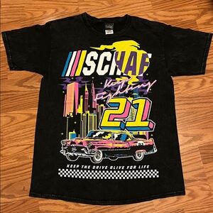 Schaf Keep The Drive Alive Black Wash T-Shirt mens Large short sleeve NWOT